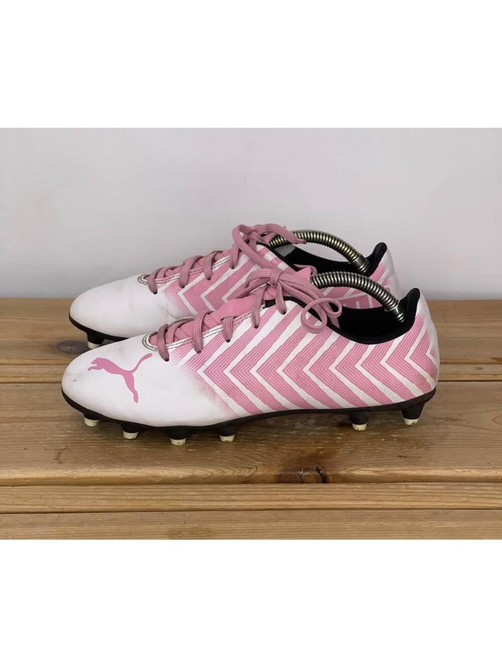 Puma Future Package Soccer Cleats Youth Size 5 White Pink Purple Silver